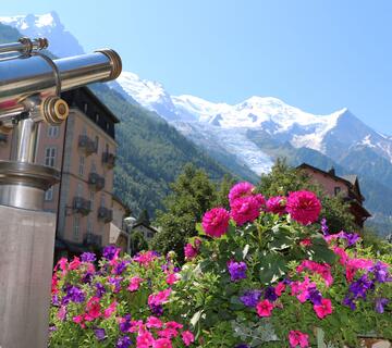 Vue de Chamonix vers le Mont-Blanc